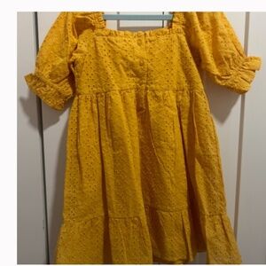 Janie & Jack Eyelet Puff Sleeve Dres